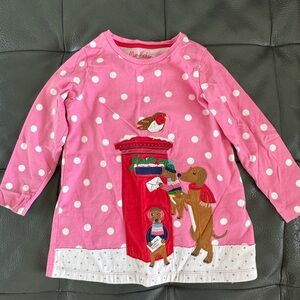 Mini Boden Girls Tunic- Polka Dot Long Sleeve Shirt